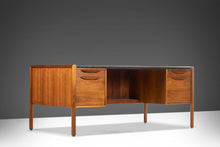 Load image into Gallery viewer, Large Executive Desk by Jens Risom for Jens Risom Design Inc. in Walnut with a New Vinyl Top, c. 1960s-ABT Modern