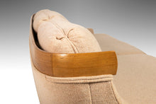 Load image into Gallery viewer, Long Four (4) Seat Full Length Sofa in Original Cream Fabric w/ Sculptural Oak Detailing by Erwin Lambeth, c. 1960's-ABT Modern