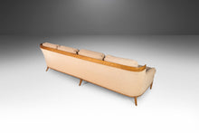 Load image into Gallery viewer, Long Four (4) Seat Full Length Sofa in Original Cream Fabric w/ Sculptural Oak Detailing by Erwin Lambeth, c. 1960's-ABT Modern