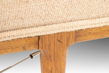 Load image into Gallery viewer, Long Four (4) Seat Full Length Sofa in Original Cream Fabric w/ Sculptural Oak Detailing by Erwin Lambeth, c. 1960's-ABT Modern