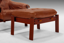 Load image into Gallery viewer, Lounge Chair & Ottoman Set in Distressed Leather and Patinad Rosewood by Percival Lafer-ABT Modern