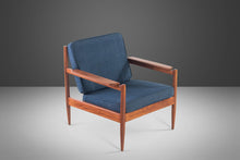 Load image into Gallery viewer, Lounge Chair and Ottoman Attributed to Arne Vodder in Teak w/ New Blue Knit Upholstery, c. 1960s-ABT Modern