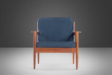 Load image into Gallery viewer, Lounge Chair and Ottoman Attributed to Arne Vodder in Teak w/ New Blue Knit Upholstery, c. 1960s-ABT Modern
