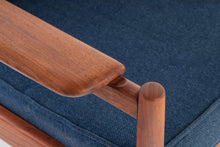 Load image into Gallery viewer, Lounge Chair and Ottoman Attributed to Arne Vodder in Teak w/ New Blue Knit Upholstery, c. 1960s-ABT Modern