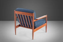 Load image into Gallery viewer, Lounge Chair and Ottoman Attributed to Arne Vodder in Teak w/ New Blue Knit Upholstery, c. 1960s-ABT Modern
