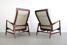 Load image into Gallery viewer, Lounge Chairs and Ottoman Set by Ib Kofod Larsen for Selig in White Fabric-ABT Modern