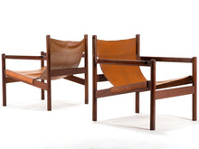 Load image into Gallery viewer, Michel Arnoult Roxinho Sling Lounge Chairs in Leather and Rosewood for Mobilia Contemporanea, Brazil-ABT Modern