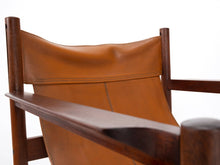 Load image into Gallery viewer, Michel Arnoult Roxinho Sling Lounge Chairs in Leather and Rosewood for Mobilia Contemporanea, Brazil-ABT Modern