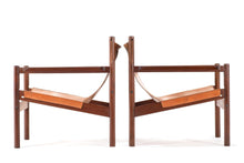 Load image into Gallery viewer, Michel Arnoult Roxinho Sling Lounge Chairs in Leather and Rosewood for Mobilia Contemporanea, Brazil-ABT Modern