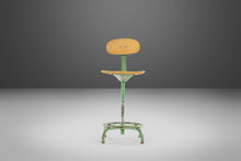 Load image into Gallery viewer, Mid Century Industrial Adjustable Metal Drafting Stool / Barstool by Adjusto Equipment, c. 1940s-ABT Modern