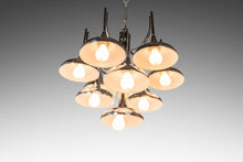 Load image into Gallery viewer, Mid Century Modern 10-Light Chrome Trumpet Lamp Chandelier Attributed to Reggiani by Sciolari, c. 1970's-ABT Modern