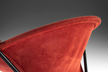 Load image into Gallery viewer, Mid Century Modern Balloon / Hoop Chair in Red Dyed Suede by Hans Olsen, Denmark, c. 1960's-ABT Modern