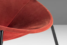 Load image into Gallery viewer, Mid Century Modern Balloon / Hoop Chair in Red Dyed Suede by Hans Olsen, Denmark, c. 1960's-ABT Modern
