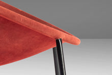 Load image into Gallery viewer, Mid Century Modern Balloon / Hoop Chair in Red Dyed Suede by Hans Olsen, Denmark, c. 1960's-ABT Modern
