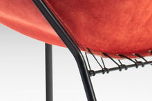 Load image into Gallery viewer, Mid Century Modern Balloon / Hoop Chair in Red Dyed Suede by Hans Olsen, Denmark, c. 1960's-ABT Modern