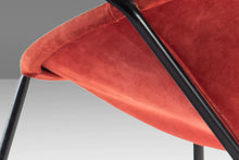 Load image into Gallery viewer, Mid Century Modern Balloon / Hoop Chair in Red Dyed Suede by Hans Olsen, Denmark, c. 1960's-ABT Modern