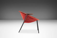 Load image into Gallery viewer, Mid Century Modern Balloon / Hoop Chair in Red Dyed Suede by Hans Olsen, Denmark, c. 1960's-ABT Modern