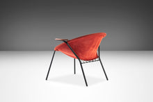 Load image into Gallery viewer, Mid Century Modern Balloon / Hoop Chair in Red Dyed Suede by Hans Olsen, Denmark, c. 1960's-ABT Modern