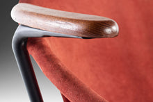 Load image into Gallery viewer, Mid Century Modern Balloon / Hoop Chair in Red Dyed Suede by Hans Olsen, Denmark, c. 1960's-ABT Modern