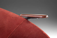 Load image into Gallery viewer, Mid Century Modern Balloon / Hoop Chair in Red Dyed Suede by Hans Olsen, Denmark, c. 1960's-ABT Modern