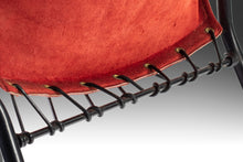 Load image into Gallery viewer, Mid Century Modern Balloon / Hoop Chair in Red Dyed Suede by Hans Olsen, Denmark, c. 1960's-ABT Modern