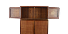 Load image into Gallery viewer, Mid Century Modern Bar / Cabinet In Stunning Walnut with Cane Front Doors-ABT Modern
