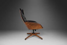 Load image into Gallery viewer, Mid Century Modern Bentwood Lounge Chair and Ottoman by George Mulhauser for Plycraft in Tufted Black Vinyl, USA, c. 1960s-ABT Modern