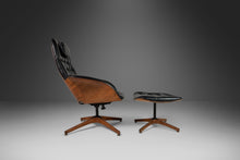 Load image into Gallery viewer, Mid Century Modern Bentwood Lounge Chair and Ottoman by George Mulhauser for Plycraft in Tufted Black Vinyl, USA, c. 1960s-ABT Modern