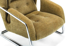 Load image into Gallery viewer, Mid Century Modern Chrome-Tubed Lounge Chair in Original Fabric-ABT Modern