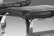 Load image into Gallery viewer, Mid Century Modern Chrome and Leather Lounge Chair with Matching Ottoman in the Manner of Westnofa, c. 1970's-ABT Modern