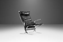 Load image into Gallery viewer, Mid Century Modern Chrome and Leather Lounge Chair with Matching Ottoman in the Manner of Westnofa, c. 1970's-ABT Modern