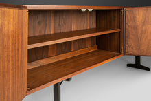 Load image into Gallery viewer, Mid Century Modern Credenza / Media Console by Jack Cartwright for Founders in Walnut and Original Black Leatherette, USA, c. 1960's-ABT Modern
