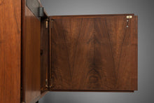 Load image into Gallery viewer, Mid Century Modern Credenza / Media Console by Jack Cartwright for Founders in Walnut and Original Black Leatherette, USA, c. 1960's-ABT Modern