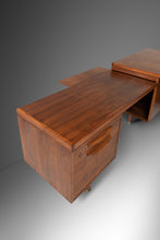 Load image into Gallery viewer, Mid Century Modern Executive Desk with Return in Walnut by Jens Risom, USA, c. 1960s-ABT Modern