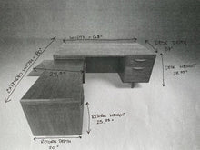 Load image into Gallery viewer, Mid Century Modern Executive Desk with Return in Walnut by Jens Risom, USA, c. 1960s-ABT Modern