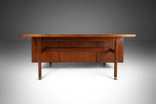 Load image into Gallery viewer, Mid Century Modern Executive Desk with Return in Walnut by Jens Risom, USA, c. 1960s-ABT Modern