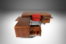 Load image into Gallery viewer, Mid Century Modern Executive Desk with Return in Walnut by Jens Risom, USA, c. 1960s-ABT Modern