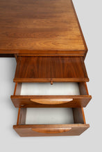Load image into Gallery viewer, Mid Century Modern Executive Desk with Return in Walnut by Jens Risom, USA, c. 1960s-ABT Modern
