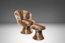 Load image into Gallery viewer, Mid Century Modern Leopard Print Tulip Chair and Ottoman Set After Pierre Paulin, 1960s-ABT Modern