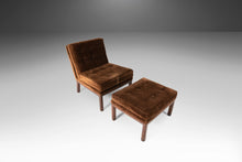 Load image into Gallery viewer, Mid Century Modern Lounge Chair and Ottoman in Brown Felt Upholstery Attributed to Harvey Probber, USA, c 1960s-ABT Modern