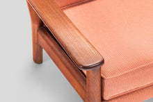 Load image into Gallery viewer, Mid Century Modern Lounge Chair in Solid Teak and Original Peach Fabric in the Manner of Poul Volther, c. 1970's-ABT Modern