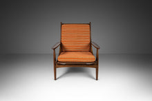 Load image into Gallery viewer, Mid Century Modern Lounge Chair in Walnut & Original Orange Fabric, USA, c. 1950s-ABT Modern