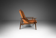 Load image into Gallery viewer, Mid Century Modern Lounge Chair in Walnut & Original Orange Fabric, USA, c. 1950s-ABT Modern