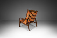 Load image into Gallery viewer, Mid Century Modern Lounge Chair in Walnut & Original Orange Fabric, USA, c. 1950s-ABT Modern