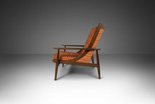 Load image into Gallery viewer, Mid Century Modern Lounge Chair in Walnut & Original Orange Fabric, USA, c. 1950s-ABT Modern