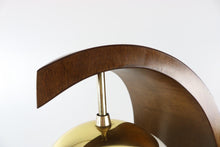 Load image into Gallery viewer, Mid Century Modern Modeline Wave Lamp In Walnut and Brass-ABT Modern