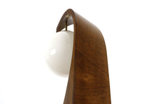 Load image into Gallery viewer, Mid Century Modern Modeline Wave Lamp In Walnut and Brass-ABT Modern