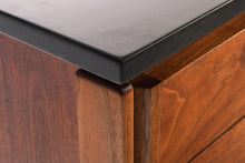 Load image into Gallery viewer, Mid Century Modern Polished Slate Sideboard / Credenza by Jens Risom in Walnut on a Sled Base, c. 1950s-ABT Modern