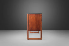 Load image into Gallery viewer, Mid Century Modern Polished Slate Sideboard / Credenza by Jens Risom in Walnut on a Sled Base, c. 1950s-ABT Modern