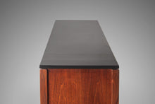 Load image into Gallery viewer, Mid Century Modern Polished Slate Sideboard / Credenza by Jens Risom in Walnut on a Sled Base, c. 1950s-ABT Modern